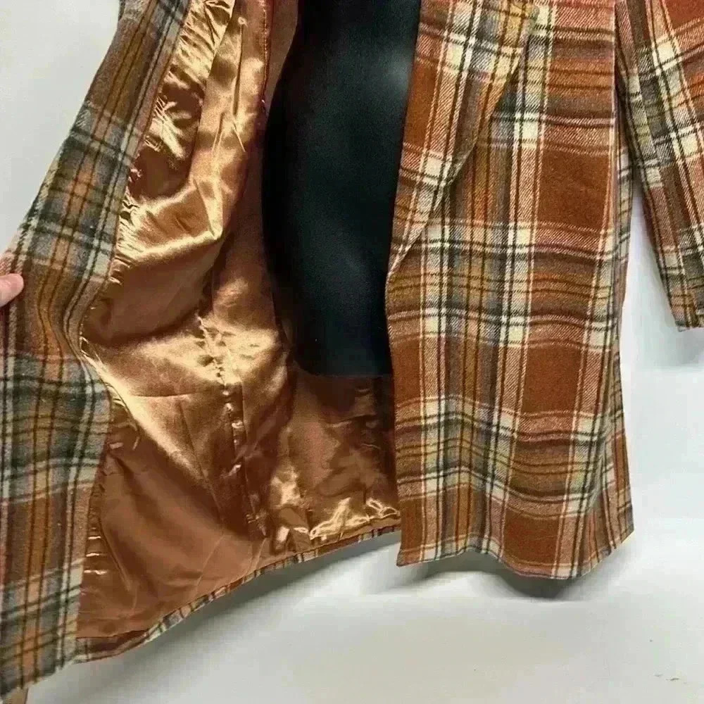Andree Plaid Jacket Midi Length w/Open Front Bodice - 19542 size medium F7 - Picture 5 of 7